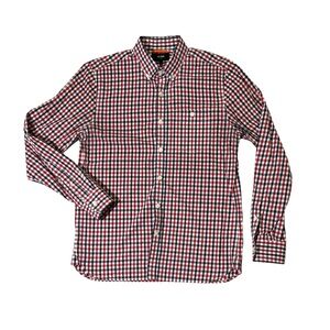Jack Spade mens M Medium red check plaid button up oxford shirt EUC